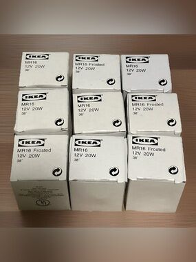 Lot Of 9 IKEA MR16 Frosted Bulb 12V 20W 38 Degrees NIB